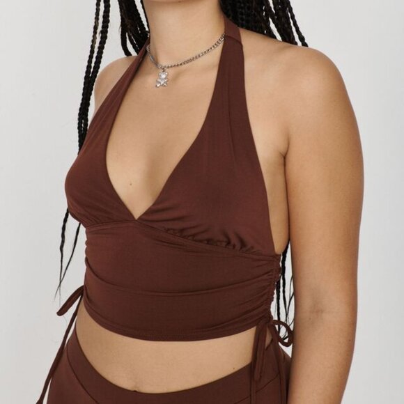 Garage Rebecca Side Ruched Halter Top - Picture 1 of 4